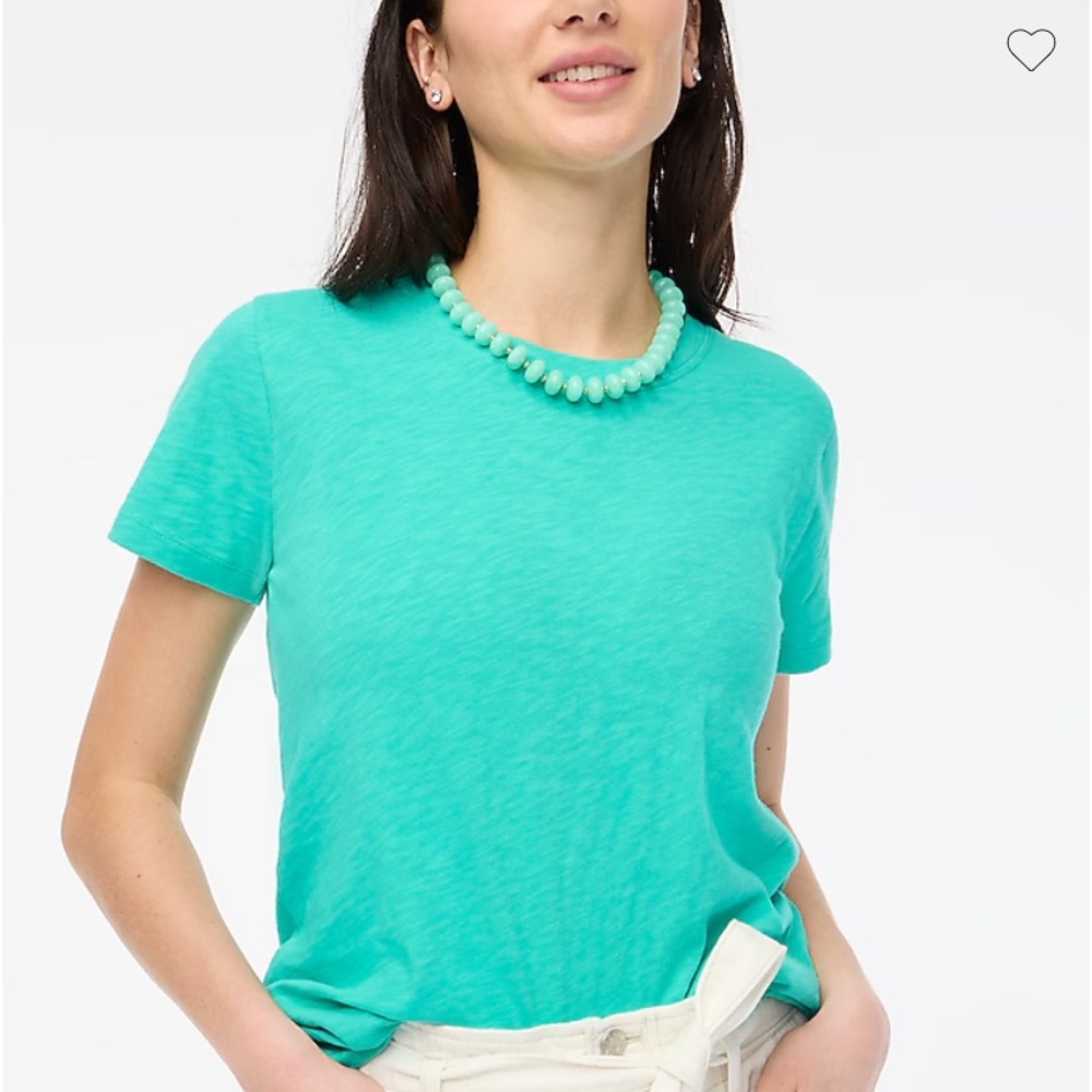 J.Crew Factory Girlfriend crewneck tee, coral, L